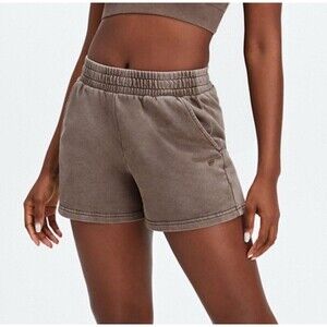 Fabletics Women's Daniella Terry Shorts Frontier Brown Athleisure Outdoors Yoga
